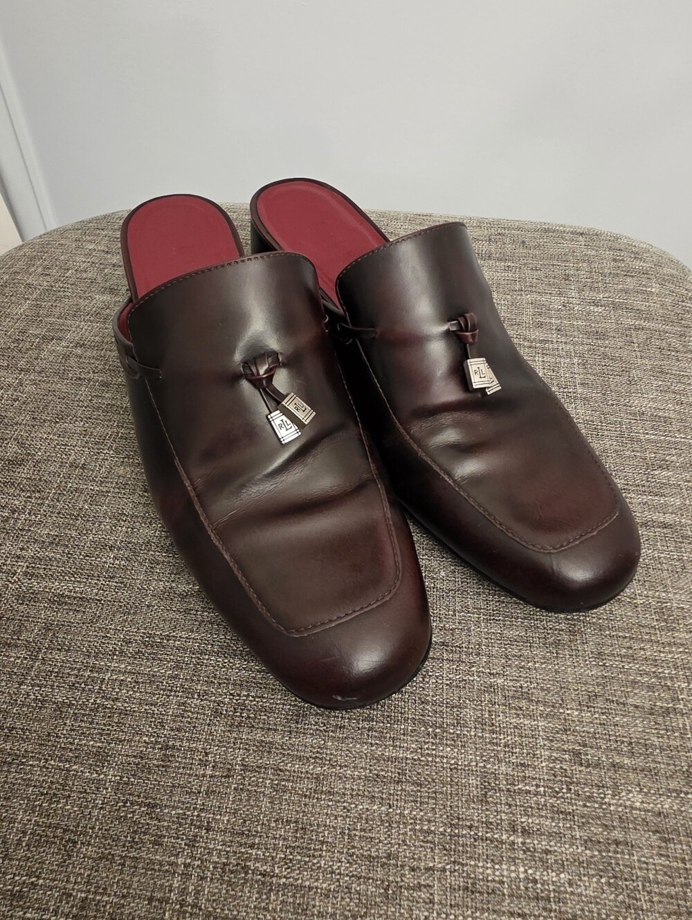 Lauren Ralph Lauren Mahogany Backless Loafer Heels Size 8